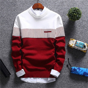 Mountainskin New Men's Autumn Winter Pullover Wool Slim Fit Knitted Sweater Striped Mens Brand Clothing Casual Pull Homme SA752