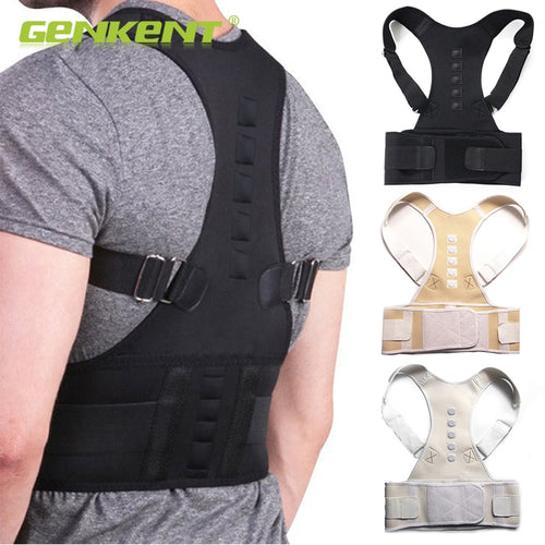 Male Female Adjustable Magnetic Posture Corrector Corset Back Brace Back Belt Lumbar Support Straight Corrector de espalda S-XXL